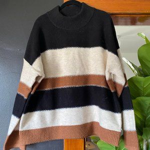 Universal Thread Striped Mock Neck Sweater